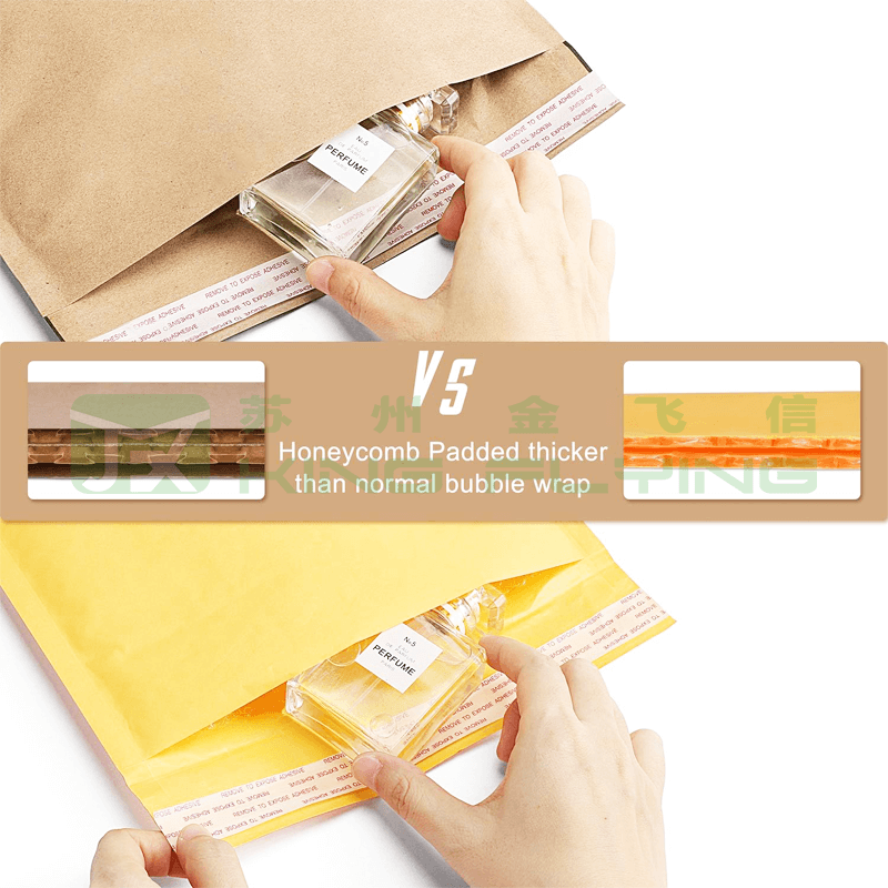 Custom Logo Printed Compostable Wrapping Kraft Honeycomb Packaging Mailer