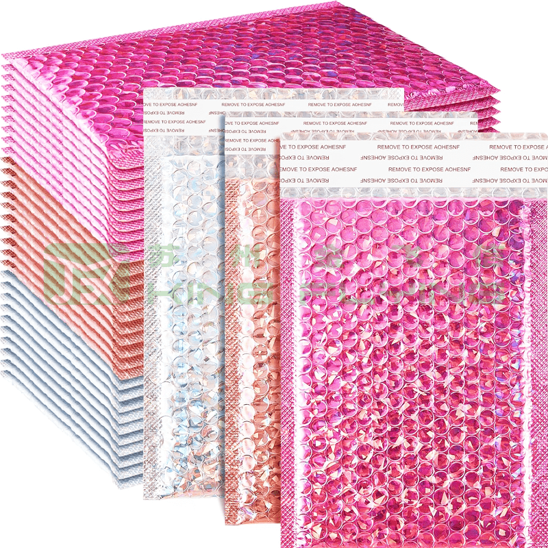 Custom Logo Waterproof Metallic Bubble Shiny Courier Packaging Mailer