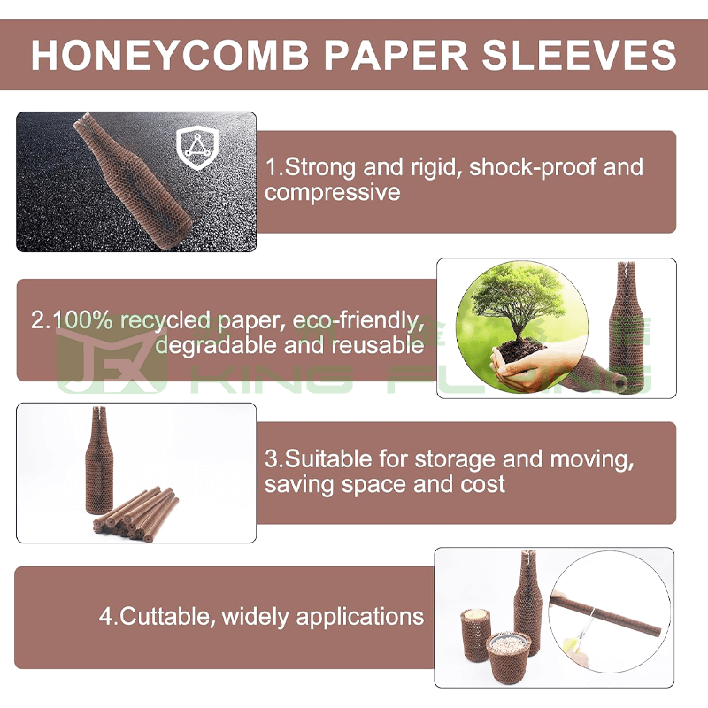 Eco-Friendly Honeycomb Packing Paper Sleeve Roll For Glassware Cushioning