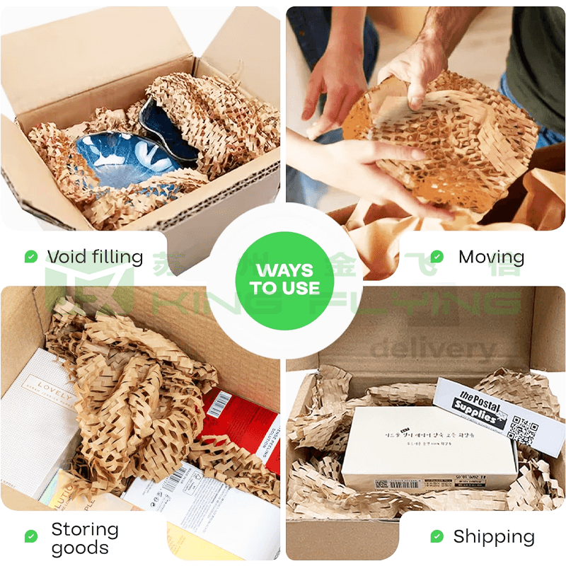 Christmas Kraft Honeycomb Paper Packaging Roll For Gift Wrapping