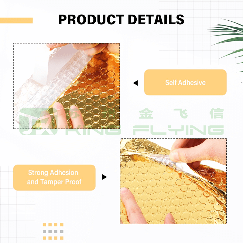 Popular Printed Travel T-shirts Metallic Packaging Bubble Mailer