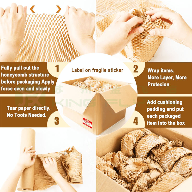 Lightweight Strong Honeycomb Paper Roll For Wrapping Padding