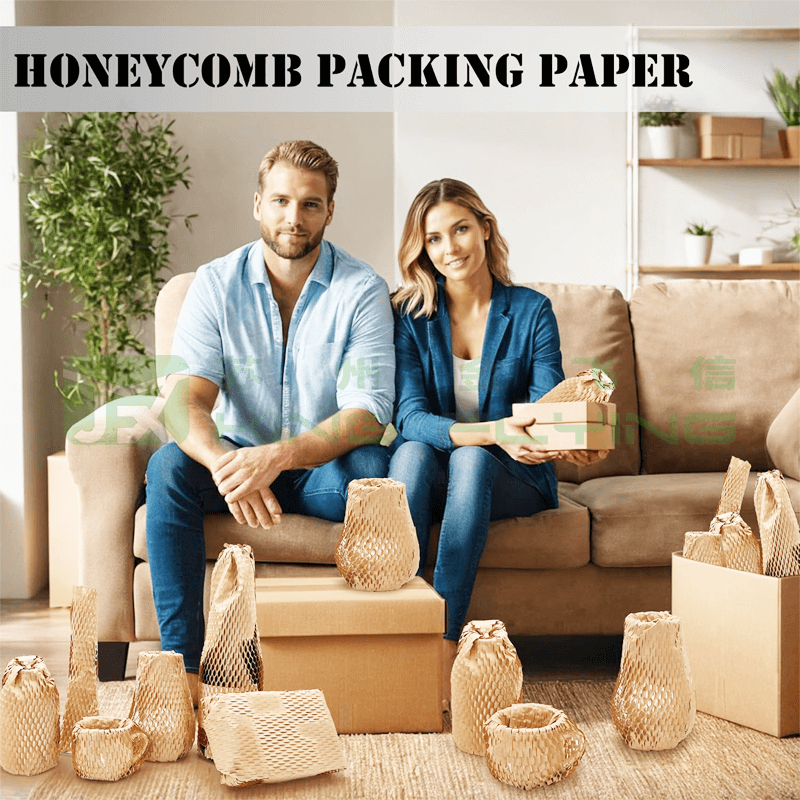 Protective Kraft Paper Perforated-Packing Honeycomb Cushion Roll For Gift Parcel