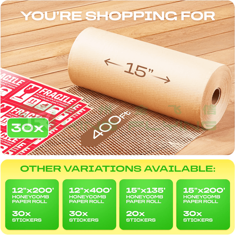 Factory Honeycomb Wrapping Packing Paper Bulk Cushioning Roll